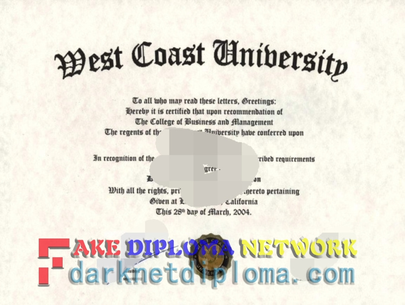 Copy Fake WEST COAST UNIVERSITY Diploma: How to Spot the Difference