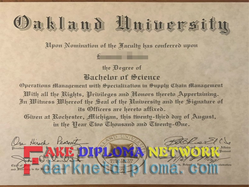 Fake Oakland University Diploma: How to Spot the Difference