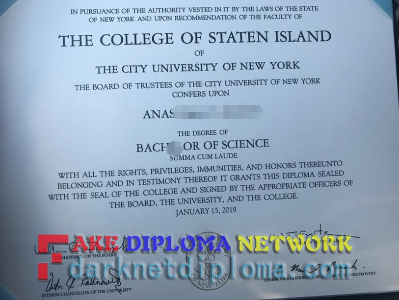 How to Create a Fake College of Staten Island CUNY Diploma