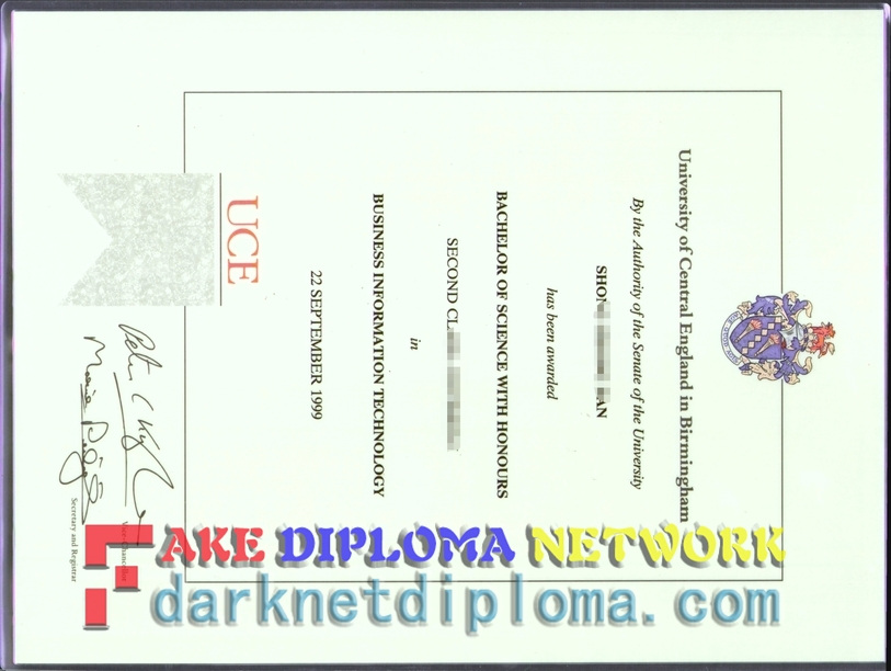 Where to Purchase a Fake University of Central England in Birmingham Diploma