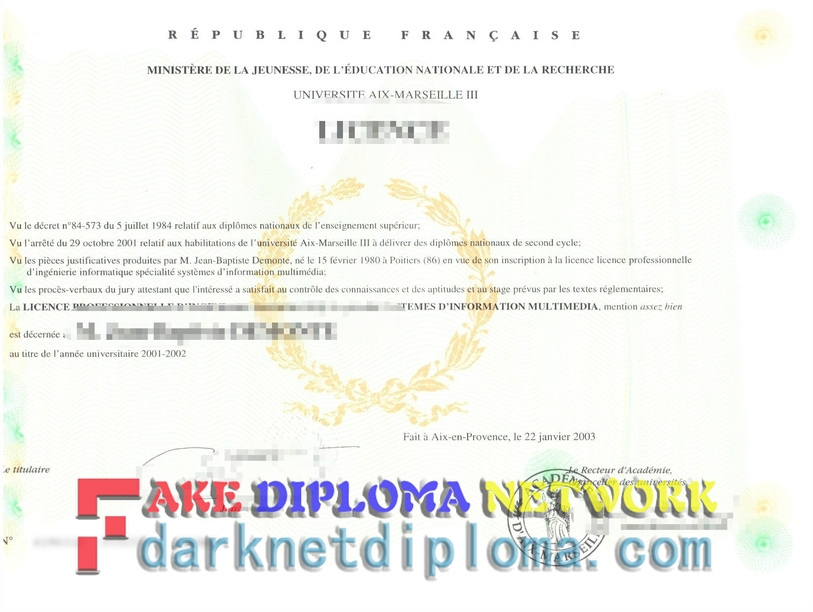 Unveiling the Truth: Is a Fake "Université d'Aix-Marseille III" Degree Worth It?