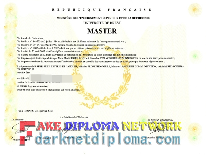 How Fast Can You Get a Fake Université de Bretagne Occidentale Degree?
