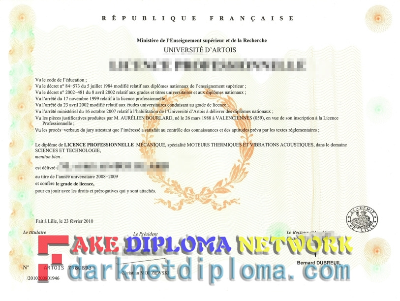 Is It Possible to Buy a Fake Université d'Artois Diploma?